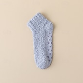 halpa kodin sukat-naisten irtoamattomat, näkymättömät sukat, yksivärinen korallifleece paksut talvilattiasukat, lämpimät kotisukat silikonipohjaisilla liukuestepohjilla