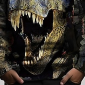 billiga Pojkens 3D-djur-Pojkar 3D Dinosaurie Huvtröja Långärmad Vår Höst Mode Streetwear Barn 4-12 år Huva Utomhus Ledigt Dagligen Normal