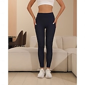 economico Leggings semplici-Per donna Taglia EU / US Snello Leggings comodi Più velluto Lunghezza intera Vita Alta Semplice Caldo Sollevamento glutei Caldo Micro-elastico Abbigliamento quotidiano Inverno Grigio scuro Vinaccia