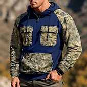 abordables Sudadera Táctica-Hombre Sudadera Sudadera con capucha y cremallera de un cuarto Sudadera táctica con capucha Sudadera con capucha de camuflaje Rojo tinto Negro Verde Ejército Azul Real Caqui Con Capucha Color