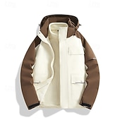 levne Fleece a 3 v 1 bundy-Pánské Rüzgarlık Dağcı Ceketi Bunda 3 v 1 Zima Venkovní Slátanina Zahřívací Vrchní část oděvu Černá Bílá Zelená Khaki Kávová