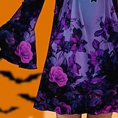 tanie Dziewczęce kostiumy na Halloween-Halloween Dziewczyny &#039; 3D Duch Sukienka Sukienka z falbanami Długi rękaw Lato Wiosna Urlop Codzienny Święto Piękny Słodkie Dzieci 4-12 lat Codzienne sukienki Do kolan Regularny