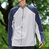 Недорогие Топы-Муж. Рубашка для туризма и прогулок Рубашка с застежкой-молнией на четверть Футболка с защитой от ультрафиолета Длинный рукав Верхняя часть На открытом воздухе УФ-защита от солнца Быстровысыхающий