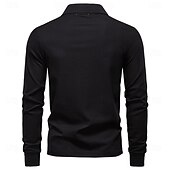 billige Herre Elite Polo-Herre Polo Arbeid Virksomhet Aftæpning Langermet Fritid Bekvem عادي Broderi Fargeblokk Alle årstider Normal Svart Hvit Mørk Marineblå Militærgrønn Lyseblå Polo