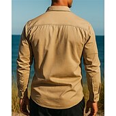 preiswerte Oberteile-Herren Wanderhemd Wasserdichtes Hemd Langarm Umlegekragen Hemd Oberteil Außen Leicht Atmungsaktiv Baumwolle Schwarz Armeegrün Khaki Jagd Angeln Camping / Wandern / Höhlenforschung