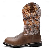 levne Cowboy &amp; Western Boots-Pánské Boty Kovbojské boty Výšivka Retro Ručně vyráběné boty Chůze sportovní Na běžné nošení Venkovní PU kůže Pohodlné Protiskluzové Do půli lýtek Povaleč Žlutá - hnědá Hnědá Léto Podzim Zima
