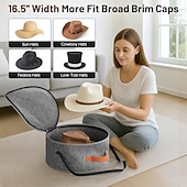 Недорогие Хранение вещей и организация пространства-Складной ящик для хранения фетровых шляп большого размера с крышкой и ручкой – круглый дорожный органайзер для шляп для мужчин и женщин, сумка для хранения ковбойских шляп, хранения одежды и мягких