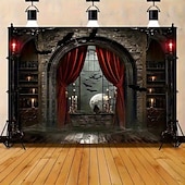 tanie halloweenowe gobeliny ścienne-Halloween Szkielet Nowoczesny Salon Dekoracje ścienne drzwi tło