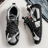 お買い得  カジュアルなレースアップシューズ-メンズのグリーンとイエローのメッシュスニーカー - ウォーキング、旅行、ストリートスタイルに最適なカラーブロックの通気性のあるカジュアルスポーツシューズ