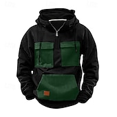 economico Felpa Tattica-Per uomo Felpa con cappuccio Felpa con cappuccio e zip corta Felpa con cappuccio tattica Rosso Blu Viola Verde Cachi Con Cappuccio Semplice Cerniera Blocco di colore Sport &amp; Outdoor Casuale Quotidiano