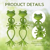 economico Giardinaggio-Supporti per piante a forma di rana verde da 2/4 pezzi, supporto robusto per piccole piante in vaso e succulente, grazioso decoro da giardino per balconi e spazi interni, design a risparmio idrico,