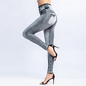 economico Leggings semplici-Per donna Pantaloni Eleganti Leggings Leggings comodi Streetwear Casual Lunghezza intera Naturale Semplice Tasca Confortevole Streetwear Abbigliamento quotidiano Weekend Grigio Nero Rosso Blu Autunno