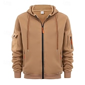 economico Felpa Tattica-Per uomo Felpa con cappuccio Felpa con cappuccio a zip intera Felpa con cappuccio in pile Felpa con cappuccio tattica Nero Blu marino Cachi Grigio chiaro Grigio scuro Con Cappuccio Semplice Cerniera