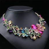 abordables Parures de Bijoux-Parure de bijoux 2 Strass Chrome 1 Collier Boucles d&#039;oreilles Femmes Élégant ancien Mode Le style rétro Classique Parure de Bijoux Pour Mariage Soirée robe demoiselle d honneur
