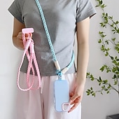 baratos Cordões de telefone e pulseiras-Corda trançada de três fios colorida da moda para meninas, corda diagonal cruzada, anti-perda e resistente, chaveiro para celular, corda de pendurar de cor sólida