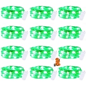 abordables Guirlandes lumineuses à piles-2m Guirlandes Lumineuses 20 LED Blanc Chaud Blanc Rouge Lumières de fil de cuivre Halloween Étanche Vacances Alimenté par piles