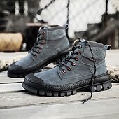 abordables Bottes de travail-Bottines de randonnée kaki pour homme avec semelle extérieure en caoutchouc épais – chaussures d&#039;extérieur respirantes et durables pour l&#039;alpinisme, le travail et les voyages d&#039;aventure