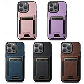 abordables Coques iPhone-téléphone Coque Pour iPhone 17 Pro Max 17 Air 16 16 Plus 16 Pro 16 Pro Max 15 15 14 Pro Max Plus 14 Plus 13 Pro Max Étui Portefeuille avec Support Emplacement Carte Antichoc Rétro TPU faux cuir
