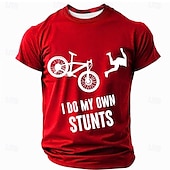 Недорогие Мужские забавные футболки-Мужская футболка с коротким рукавом забавная графика велосипедного цикла &#039;Я делаю свои собственные трюки&#039;
