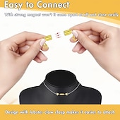 baratos artes, artesanato e costura-Pacote com 12 fechos e fechos magnéticos para colar. Extensor de joias com ímã forte. Fecho magnético para colar, ideal para fazer pulseiras e colares. Banhado a ouro e prata.