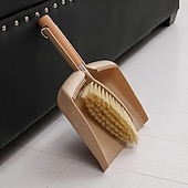 economico Articoli per la casa-set scopa e paletta con manico in legno, kit di pulizia compatto per divani, tavoli e piccoli spazi