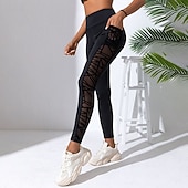 Χαμηλού Κόστους Γιόγκα κολάν &amp; καλσόν-Γυναικεία Παντελόνι συμπίεσης Γιόγκα κολάν Με τσέπες Έλεγχος κοιλιάς Ψηλή Μέση Γυμναστήριο Αθλητικά Τρέξιμο Παντελόνια Φούστες Συμπαγές Χρώμα Μαύρο Φθινόπωρο Αθλητισμός Ρούχα Γυμναστικής