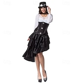 olcso Alsók-Retró Punk és gótika Steampunk Szoknya Gót lány Fodros Jelmez Női Fantasy Steampunk Álarcos mulatság Alkalmi / Napi Felnőttek Szoknya Minden évszak