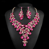 abordables Parures de Bijoux-Parure de bijoux 2 Chrome Boucles d&#039;oreilles Collier Femmes Élégant ancien Mode Le style rétro Classique Parure de Bijoux Pour Mariage Soirée robe demoiselle d honneur