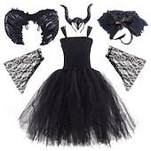 levne Dětské kostýmy-Čerodějnice Zlý předvečer Všech svatých Šaty Fancy kostým Sukénka cosplay Dětské Dívčí předvečer Všech svatých Karneval Výkon Párty Jednoduché Halloweenské kostýmy Oblékněte se