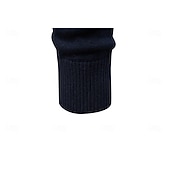 baratos Suéteres e Cardigans Elite Masculinos-Homens Pulôver Tricotar Tops regulares Half Zip Listas Tecido Colarinho Clerical Legal Pulôver Escola Férias Roupa Primavera Outono Preto Azul Marinho Escuro S M L