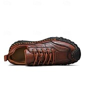 baratos Ténis para Homem-sapatos casuais masculinos marrons com cadarço e sola durável, calçados confortáveis para caminhadas ao ar livre, trabalho e uso diário