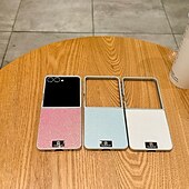 Недорогие Чехлы для Samsung-телефон Кейс для Назначение SSamsung Galaxy Z-флип 7 Z-флип 6 Z Flip 5 Z Flip 4 Кейс на заднюю панель Защита от удара Ретро ТПУ Кожа PU