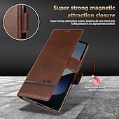 cheap Samsung Cases-Phone Case For Samsung Galaxy Z Fold 7 Z Fold 6 Z Fold 5 Z Fold 4 Back Cover Card Slot Shockproof Retro TPU PU Leather