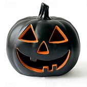 economico Halloween-lanterna di zucca di Halloween in bianco e nero, interruttore automatico, giardino a led, paradiso, ornamento atmosferico creativo e luminoso
