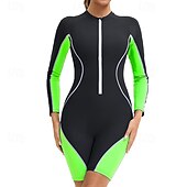 abordables Lycra de surf-Femmes Maillot de bain Maillot Anti UV Protection Solaire UV UPF50+ manche longue Maillot de Bain Zip Up Natation Surf Patchwork Été Printemps Automne
