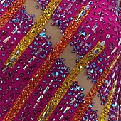 cheap Figure Skating Dresses-Figure Skating Dress Women&#039;s Girls&#039; Ice Skating Dress Rose Red Patchwork Open Back Mesh Spandex High Elasticity Training Competition Skating Wear Classic Crystal / Rhinestone Long Sleeve Ice Skating