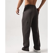 cheap Straight Leg-Men's Sweatpants Trousers Straight Leg Sweatpants Drawstring Pocket Elastic Waist Plain Comfort Sports Outdoor Daily Fashion Casual Black White Micro-elastic