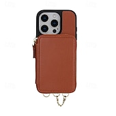 Χαμηλού Κόστους iPhone Θήκες-τηλέφωνο tok Για iPhone 17 Pro Max 17 Air 16 15 14 Pro Max Plus 16e 13 Pro Max Πίσω Κάλυμμα Μαγνητική με τον Lanyard Υποδοχή κάρτας Ρετρό TPU PU δέρμα