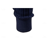 abordables Pulls et cardigans élites pour hommes-Homme Pull Tricoter Hauts Réguliers Couleur Unie Col roulé Élégant ancien École Vacances Vêtement Tenue Printemps Automne Noir Marine foncé S M L