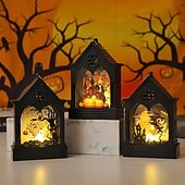 お買い得  ハロウィン室内-1 個 15cm ハロウィン LED 電子キャンドルライト ウィンドライト 魔女 カボチャ ゴースト 装飾ナイトライト 屋内 屋外 レストラン パーティー フェスティバル 雰囲気 装飾ライト lr1130 * 3 電池