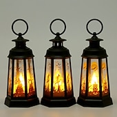 preiswerte Halloween drinnen-1 pc 14,5 cm halloween dekorative led wind licht desktop ornament retro hexagonal led wind licht party dekoration prop anhänger