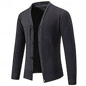 preiswerte Herren Strickjacke-Herren Pullover Kleid Pullover Strickjacke Strickpullover Gerippt Stricken Kurz Gestrickt Gerippt Einfach V Ausschnitt Mode Schals Lässig Alltagskleidung Bekleidung Frühling Herbst Schwarz Marineblau