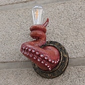 abordables Halloween-Lámpara de pared colgante retro, lámpara de tentáculo de pulpo retro, monstruos con bombillas, portalámparas de pared con forma de tentáculo de pulpo para decoración del hogar