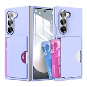 cheap Samsung Cases-Phone Case For Samsung Galaxy Z Fold 7 Z Fold 6 Back Cover Card Slot Shockproof Retro PC