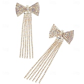 abordables Boucles d&#039;oreilles-Femmes Boucles d&#039;oreilles clous Frange à pompons Précieux Nœud Élégant Mode Diamant Imitation Des boucles d&#039;oreilles Bijoux Argent / Dorée / Arc-en-ciel Pour Mariage Soirée Cadeau Quotidien 1 Paire