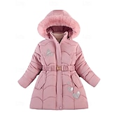 economico Giacca in piuma e parka per ragazze-Bambini Ragazze Cappotto in Piuma Cuore Moda Cerniera Scuola Cappotto Capispalla 4-12 Anni Autunno Nero Rosa Vino