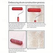 preiswerte Baubedarf-7-Zoll-strukturiertes Kunstdekorationswerkzeug, DIY-Farbroller – 1 Krokodilledermuster mit rotem Griff, langlebiger Kunststoff, einfach zu verwenden für realistische Holzmaserung &amp;geprägte Wände