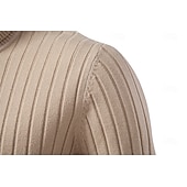 abordables Pulls et cardigans élites pour hommes-Homme Pull Tricoter Hauts Réguliers Couleur Unie Col roulé Élégant ancien École Vacances Vêtement Tenue Printemps Automne Noir Marine foncé S M L