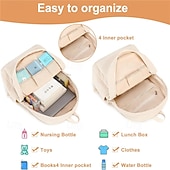 abordables Cartables-Sac à dos d'école pour adolescents, grand sac à dos en velours côtelé, léger, pour ordinateur portable 17 pouces, pour filles et garçons, décontracté, pour le lycée