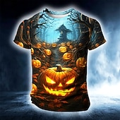 levne Halloween trička-Halloween Pánské Dýně 3D Tričko Krátký rukáv tričko 3D tisk Tričkový Košile Přehnaný Designové Horor Párty ulice Dovolená Tmavě modrá #1 Léto Jaro Celý rok Oblečení S M L XL XXL XXXL